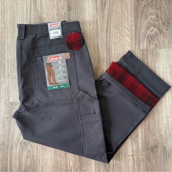 Coleman Other - NWT Mens Coleman Canvas Fleece Lined Utility Pants Grey Size 40x30